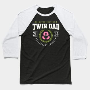 Twin Girls Dad Est 2024 Twin Dad To Be New Daddy Baseball T-Shirt